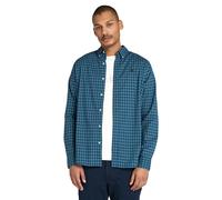 Timberland Stretch Poplin Gingham Shirt Dark Denim Taglia: L | Camicie Business Outlet | Uomo | Blu
