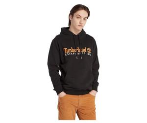 Timberland Sweatshirt Established 1973 Embroidery Logo Brush Back Hoodie Black M Uomo, Nero, M