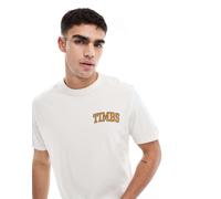 Timberland - T-shirt a maniche corte bianco vintage con stampa "Timbs" sul petto 122-127 CM