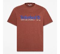 Timberland - T-shirt a Maniche Corte con Ricamo Established 1973 da Uomo in marrone, Uomo, marrone, Taglia: S