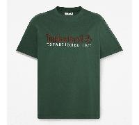 Timberland - T-shirt a Maniche Corte con Ricamo Established 1973 da Uomo in verde scuro, Uomo, verde, Taglia: L