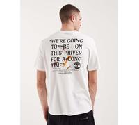Timberland - T-shirt bianca con scritta-Bianco 107-112 cm