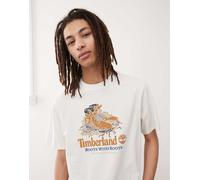 Timberland T-shirt con Grafica di Stivale sul Davanti Bianca Taglia L Cod TB0...