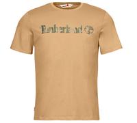 Timberland T-shirt Camo Linear Logo Short Sleeve Tee in Beige EU S