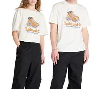 Timberland T-shirt con Grafica di Stivale sul Davanti Bianca Taglia L Cod TB0...