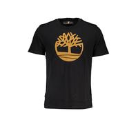 Timberland T-shirt Kennebec River con logo albero manica corta uomo nero e marrone chiaro S