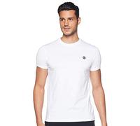 Timberland Tfo Left Chest Logo Jersey Crew Tee (Slim) T-Shirt, Bianco, M Uomo