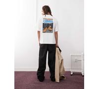 Timberland - Timbs 6“ - T-shirt oversize bianca con stampa sulla schiena-Bianco 107-112 cm