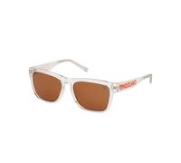 Timberland Unisex TB00011 26E Occhiali da sole Iniettato Trasparente Marrone Squadrata Normale