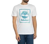 Timberland Uomo Maglietta con logo Water Stack, bianca