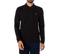 Timberland Uomo Polo A Maniche Lunghe Slim Fit con Logo Ricamato, Black, M