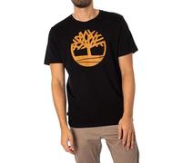 Timberland T-shirt Kennebec River con logo albero manica corta uomo nero e marrone chiaro S