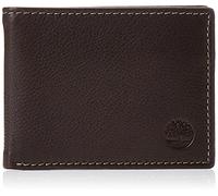 Timberland Wellington RFID Portafoglio bifold in pelle da uomo a tre ante ibrido, marrone, taglia unica