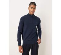 Timberland - Williams River - Maglione con zip corta tinto in capo zaffiro scuro/denim scuro-Nero 122-127 CM