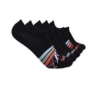 Timberland Women's 5-Pack No Show Liner Socks, Black Mountain Stripe, One Size