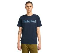Timberland T-shirt uomo Blu cotone organico con logo lineare Taglia S