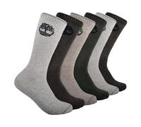Timberland Yellow Boot Doppio Logo Half Cushioned Crew Socks - Calzini da uomo, Farina d'avena erica (confezione da 6), L