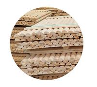 TIMBERMIK Pali Mezzi In Legno Massello 8 Pezzi ½ Ø6 cm Lunghezza 180 cm Non Impregnati Per Recinzione Montanti Palo Giardino