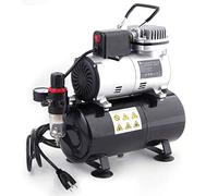 Timbertech Airbrush ABPST08 - Mini compressore senza olio con ventola di raffreddamento, serbatoio da 3 litri, regolatore, trappola dell'umidità per hobby, tatuaggi del corpo, pittura di modelli,