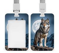 Timberwolves - Porta badge identificativo con cordino staccabile, design impermeabile, per ufficio, posto di lavoro