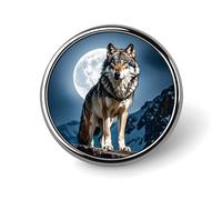 Timberwolves - Spilla rotonda per uomo e donna, resistente ed elegante, in metallo leggero, per camicie, giacche, cappelli