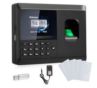 Timbratrice Presenze Dipendenti, Timbratura in Macchine per Piccole Imprese, Rilevatore di Presenza per Piccole Imprese, Capacità di 1000 Impronte Digitali, con 5 Badge Identificativi, Disco U da 8G