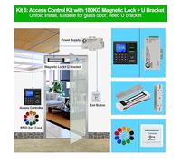 Timbratura in Macchina, Alimentatore della macchina del tempo di presenza dell'impronta digitale del di controllo accessi alla porta RFID con portachiavi con pulsante di uscita con serratura magnetica