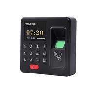 Timbratura in macchina per i dipendenti di piccole imprese Mini impronta digitale biometrica 125Khz RFID Tastiera di controllo accessi USB Registratore di presenze Orologio Macchina 1000 utenti(Color: