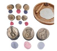 Timbrazioni della Pista Animale - Giochi di in Legno Incisi | 3,5x3,5 Cm Piccoli di Stampa Naturale - Educational Arts Crafts Stampers for Kids Classroom Learning And Exploration Uso