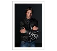 Timbre photo autographe de IAN SOMERHALDER avec firma prestampata VAMPIRE DIARIES Regalo autografo di Damon Salvatore, colori, 6x4 pollici 15,2 cm x 10,16 cm