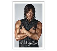 Timbre photo autographe de Norman Reedus, The Walking Dead, Daryl Dixon, 30,5 x 20,3 cm, avec autographe imprimé, opera d'arte da parete