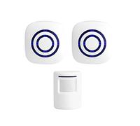 Timbrelámbrico con Sensore Deovimiento Ador Puerta Tienda Sensore a Infrarossi Wireless Rilevatore di Movimento Campanello per Porta di Ingresso Allarme con 1 Trasmettitore e 2