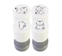 Timbri,4 Pezzi Strumenti per Scrapbooking e Artigianato | Stampini Per Party A Tema Gatto - per Scrapbooking, Diari, Cartoline, Motivazione, Posta, Sacchetti per Dolcetti, Insegnanti, Studenti