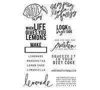 Timbri a forma di limone, per la creazione di biglietti, fai da te, scrapbooking, look on the Bright Side, When Life gives you limons words, frase, sigillo in silicone trasparente, timbri per