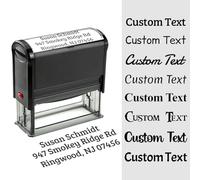 Timbri Automatici Personalizzati - Timbro Aziendale con Logo, Timbro per Indirizzo, Fino a 3-7 Righe di Testo, 5 Misure, 5 Colori d'Inchiostro