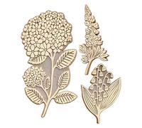 Timbri botanici | Set di timbri in legno da 3 pezzi | Timbri per cancelleria | Timbri vintage in legno | Sigillo floreale pianta retrò per album di ritagli, buste, diari di viaggio, bambini