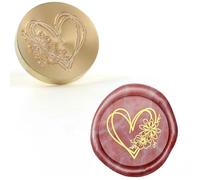Timbri con sigillo di ceralacca a forma di cuore, rosa, floreale, con parole d'amore e motivi misti, fai da te, scrapbooking, invito, busta, biglietto, artigianato-36