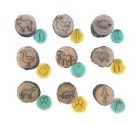 Timbri con tracce di animali, piccoli timbri artigianali in legno, timbri creativi con, francobolli artistici e impronte di orme ampiamente applicabili, per bambini e scrapbooking, 1 pezzo