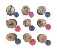 Timbri Con Tracce Di Animali - Timbri Con Piccole Impronte In Legno Naturale, Strumenti Artistici Educativi Realizzati A Mano Per L'artigianato Dei Bambini | Set Di Con Stampa Creativa Della Za