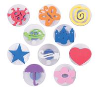 Timbri giganti READY 2 LEARN - Gioco creativo - Set 1 - Set da 10 - Timbri in schiuma facili da tenere per bambini - Timbri per arti e mestieri p