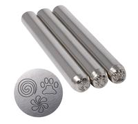 Timbri in acciaio Beadsmith - Elementi metallici - Set di 3 timbri Fun Stuff da 5 mm - Lunghezza 3,125 mm con base per timbri da 0,25 mm - Crea g