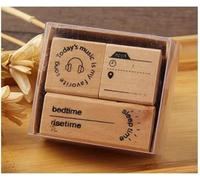 Timbri in gomma per la creazione di biglietti, 5 x 2 x 2,3 cm, timbro in legno con scritta in lingua inglese "Love", motivo artistico stampato, decorazione a mano, stile C