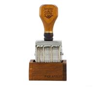 Timbri in legno con lettere dell'alfabeto, 8,5 x 3,2 cm (base esclusa), vintage, regolabile, con data, per fai da te, diari, diario retrò, effetto timbro postale, per appassionati di artigianato (A)