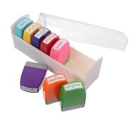 Timbri motivazionali per insegnanti 8 pezzi in plastica colorati | Impronte nitide e leggibili, materiale didattico per aula, adatti a scuola e homeschooling, facili da portare