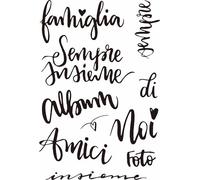 Timbri per album di ritagli, 11 x 16 cm, con parole italiane, in silicone trasparente, sigillo per album fotografico e decorazioni