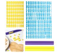 Timbri per biscotti, 2 set di timbri per biscotti, francobolli per biscotti, lettere, timbro piccolo, numero alfabeto, stampini per biscotti, cioccolato, set per biscotti, torte, fondente (giallo e