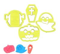 Timbri per biscotti di Halloween - Stampi per biscotti dei cartoni animati, forme di taglio- | Francobolli ABS con stampe di Halloween iconiche, strumenti facili per la cottura familiare