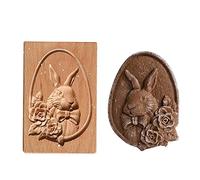 Timbri per biscotti in legno, 3D Set di Stampi Biscotti, per biscotti, cioccolato, stampini in rilievo, decorazione per torte (A)