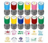 Timbri Per Commenti Insegnante Set Creativo Da 12 Cancelleria Carina | Cartoon Commenti Compiti Messaggi Motivazionali Parole Di Lode Kit Valutazione Scolastica Forniture Insegnanti