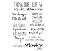 Timbri per scrapbooking, 11 x 16 cm, con parole italiane, cigno trasparente, in silicone trasparente, sigillo per album fotografico e decorazione